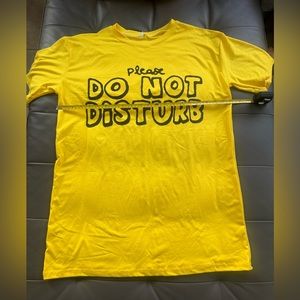 NEW bright yellow super elastic Tee shirt pajama dress Do not disturb curly hair